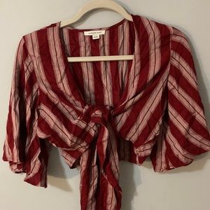 red stripped tie crop top